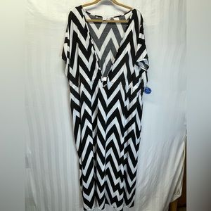 Swimsuits for all cover up plus size Swim dress maxi chevron OSFM plus size